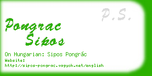 pongrac sipos business card