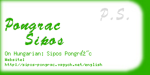 pongrac sipos business card